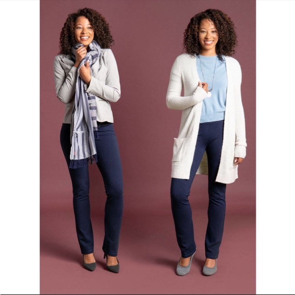 Betabrand‎ Straight-Leg Classic Dress Pant Yoga Pants Heart Print